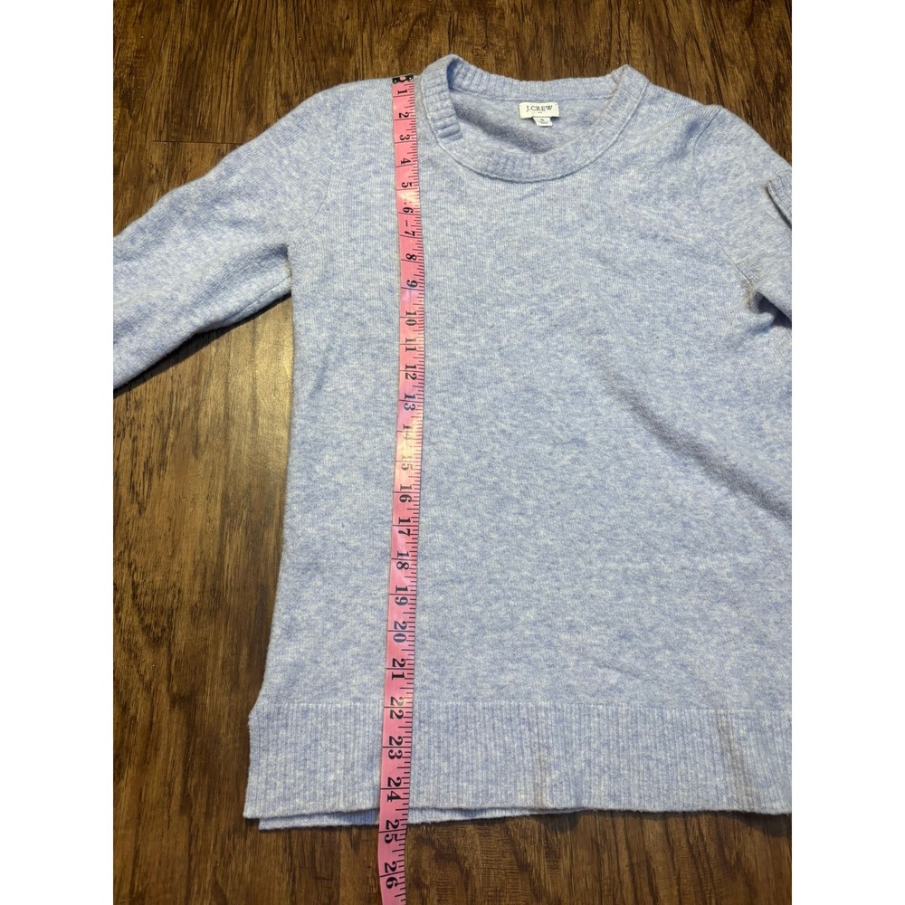 J Crew Light Blue‎ Speckled Knit Crewneck Sweater Long Sleeve cozy warm Size S - Picture 6 of 9